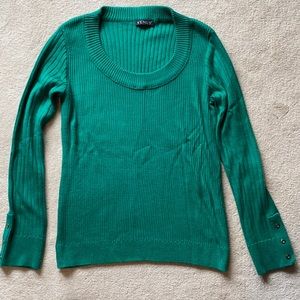 Scoop neck sweater with button details